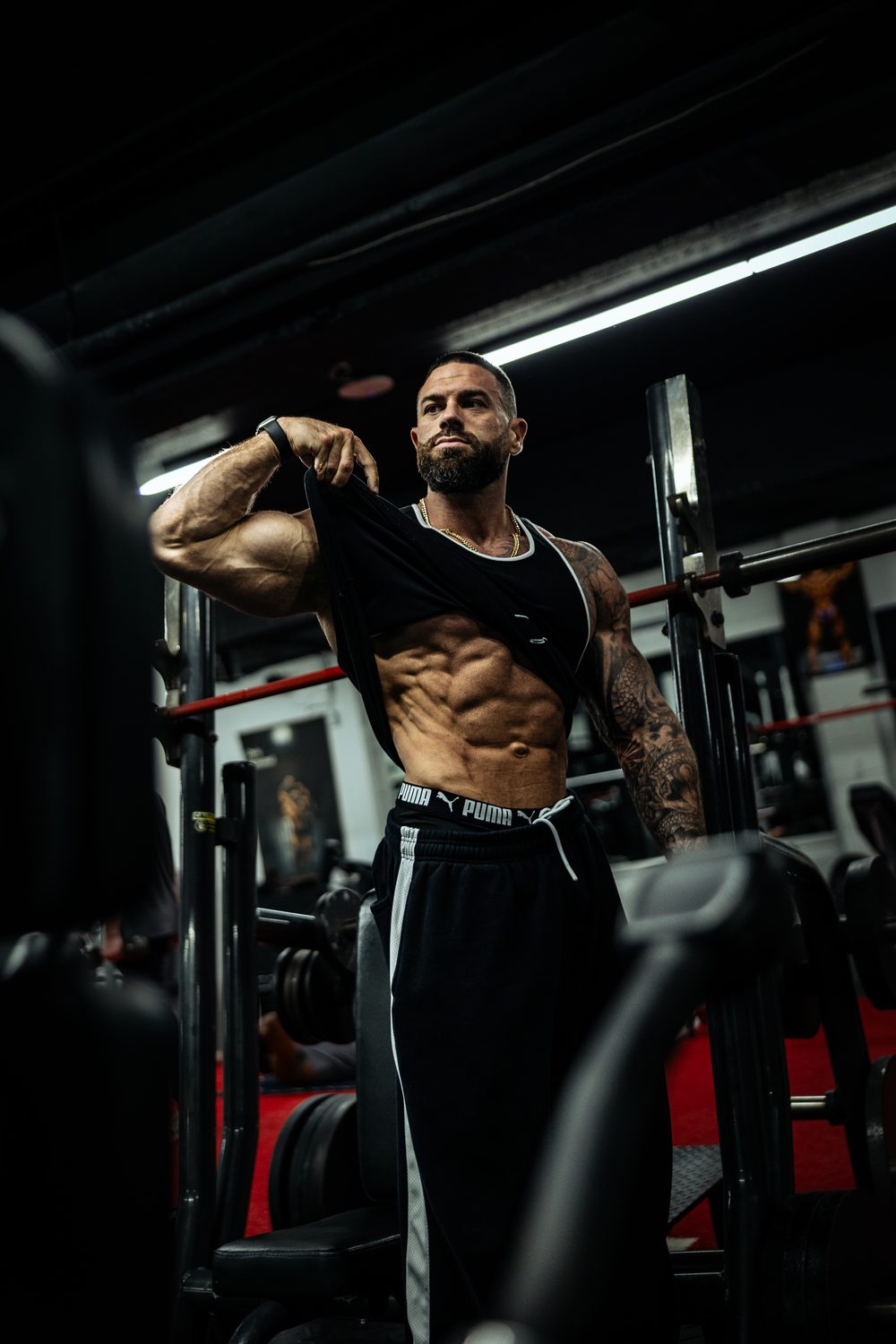 Athlete portrait at the squat rack